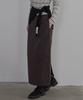 BUT'TON Standard Fit Long Skirt (Charcoal Brown)