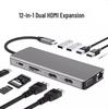 12-in-1 USB-C Docking Station with Dual 4K HDMI, Network Port, for Laptops