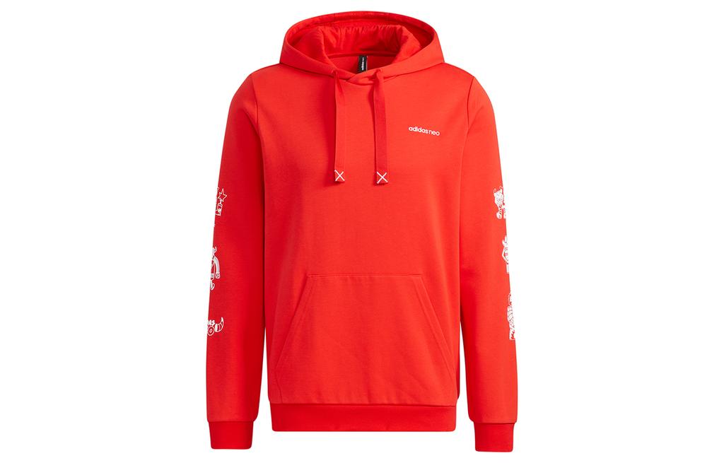 Adidas Neo Sweatshirts Men's Red Hooded Moderate Regular GL8084
