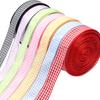 10Yards/roll Lattice Plaid Ribbons Polyester DIY Handmade Bow Ribbon for Sewing Fabric Wedding Decoration Gift Flower Wrapping