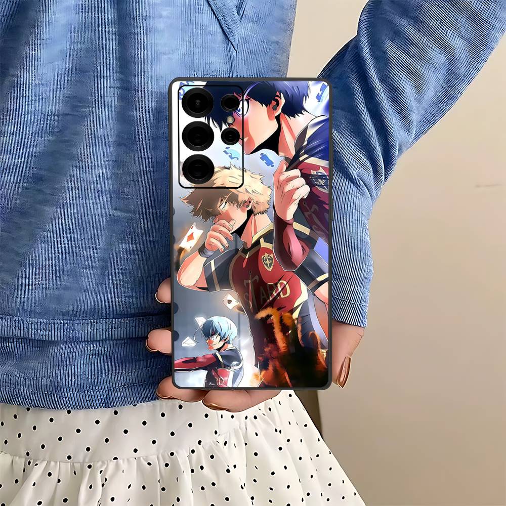 Fußball Anime B-Blau L-Lock Handyhülle Für Samsung S 24 Fe 25 Ultra Plus 20 Lite 21 30 22 23 24 22 Ultra 5G Fundas