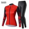 Women's Long Sleeve Fleece Cycling Suit - Autumn/Winter Mountain Bike Outfit