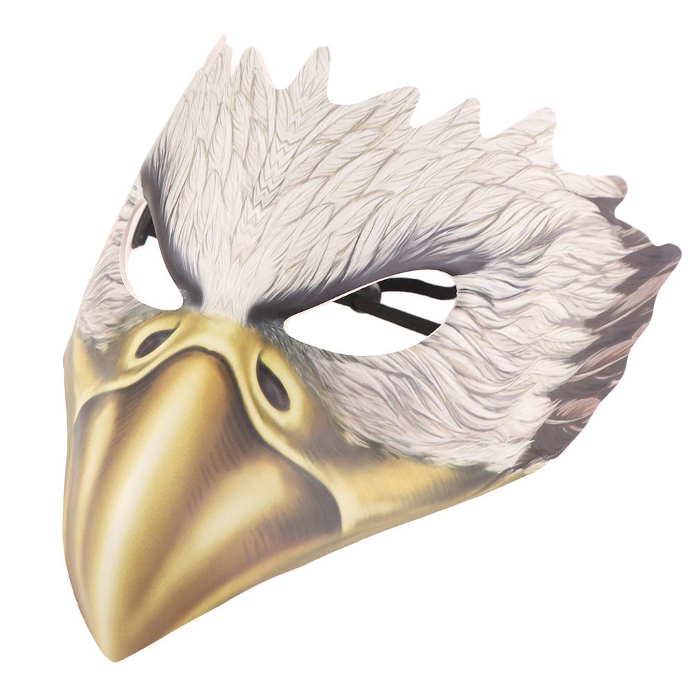 PU Leather Halloween Eagle Mask with Elastic Belt Full Face Animal Cosplay Mask Funny Headgear Masquerade Face Masks