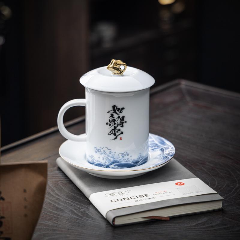 High-end Merchandise Linglong Office Cup Ceramic Cup Graduation Season Opening Ceremony Business Enterprise Senior Gift Set