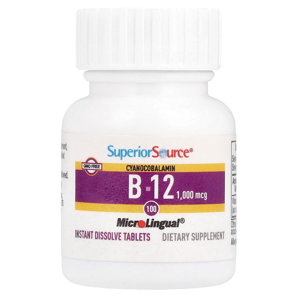 Superior Source Cyanocobalamin B-12 1000mg MicroLingual Instant Dissolve Tablets, 100 Count