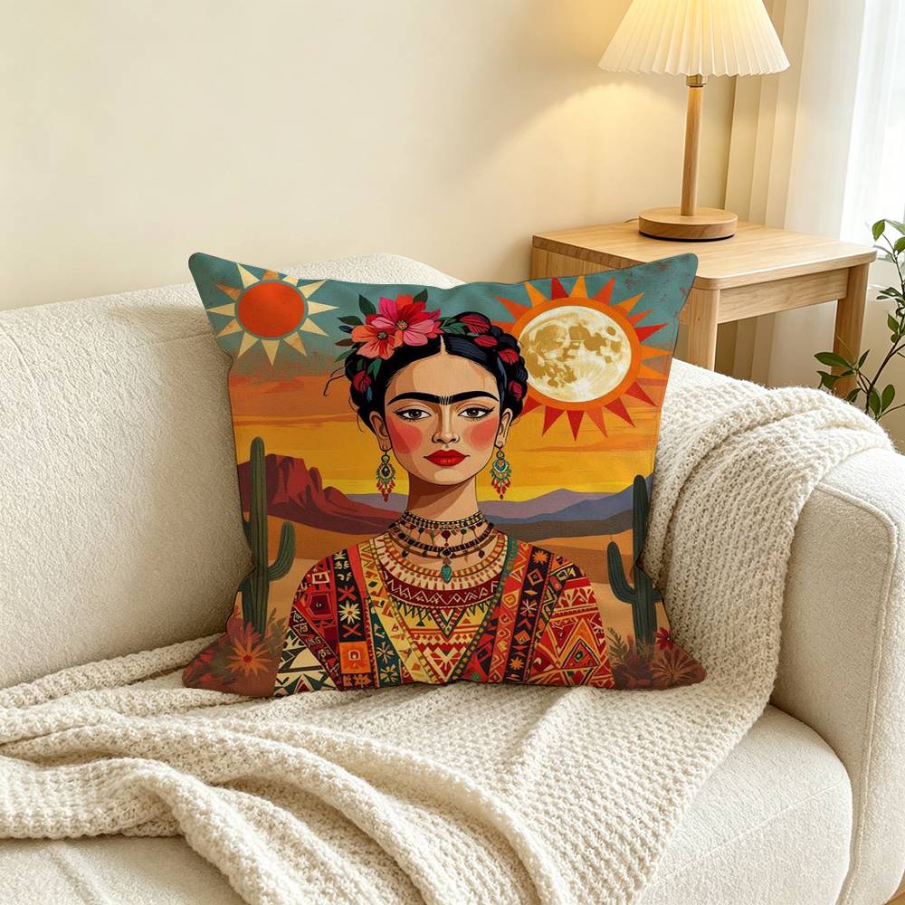 Fashion F-Frida Kahlo Art  Pillow Case Square Double-Sided Sofa Cushion Cover Bedroom Bedside Pillow