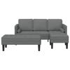 2 Piece Sofa Set with Cushions Dark Gray Polyester