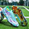 Men Women Football Cleats Natural Artificial Turf Outdoor Soccer Shoes With Rubber Outsole Anti-Slip High-Top