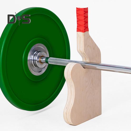 Wooden Deadlift Jack Barbell Stand Heavy Duty Non-slip Handle Home Gym Weightlifting Barbell Bar Loading Unloading Weight Plates Changing Holder