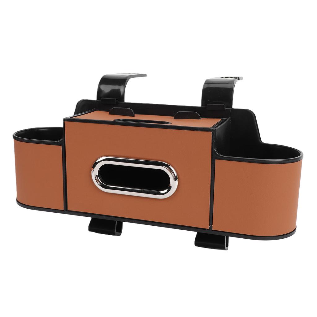 Car Back Seat Organizer with Cup Holder Tissue Dispenser Hooks Multifunctional Seat Back Storage Box for SUV Truck Sedan