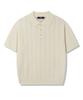 TRILLION Washable Resort Cable Collar Short Sleeve Knit_Ivory