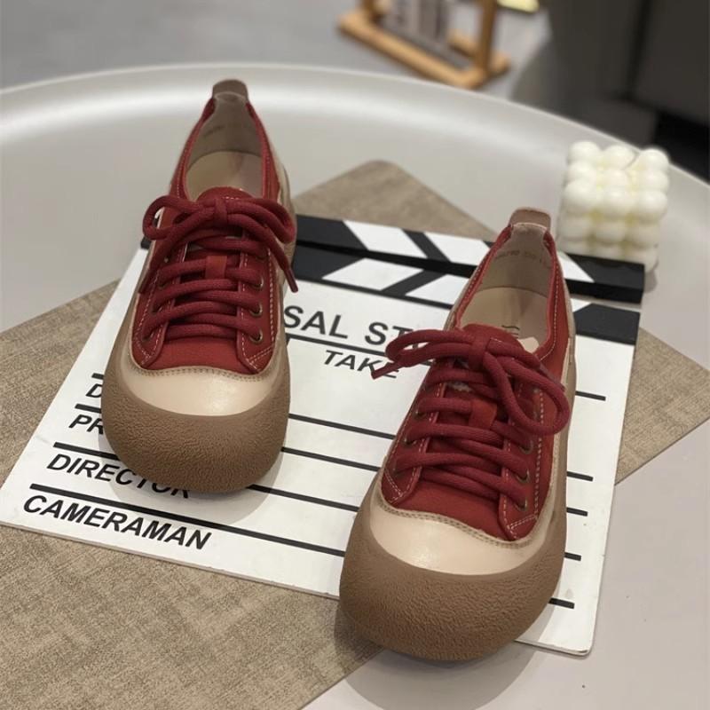 Thick-soled Breathable Versatile Board Shoes Women's 2024 Autumn New Single Shoes Comfortable Soft Soles Not Tired Feet Casual Sports Shoes