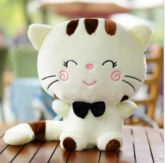 Happy Big Cat Plush Toy - Big Face & Tail Onigiri Cat Valentine's Day Gift