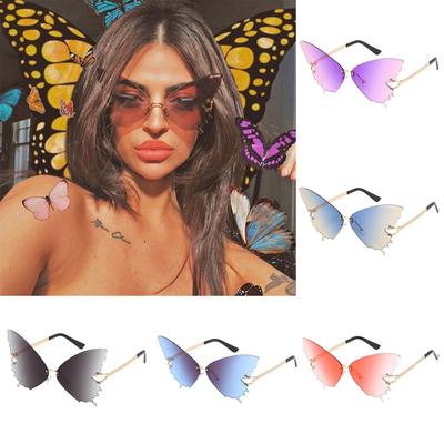 Kelebek Şekli Retro Güneş Gözlüğü Gözlük Gözlük Tonları Vintage Düzensiz Unisex