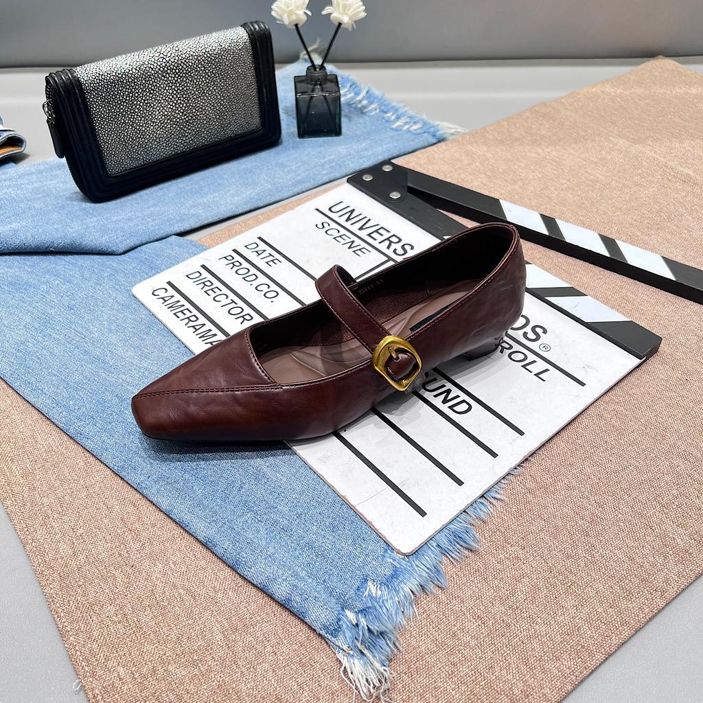 2025 new autumn retro square head thick heel Mary Jane shoes French temperament small low heel commuting single shoes women's small leather shoes