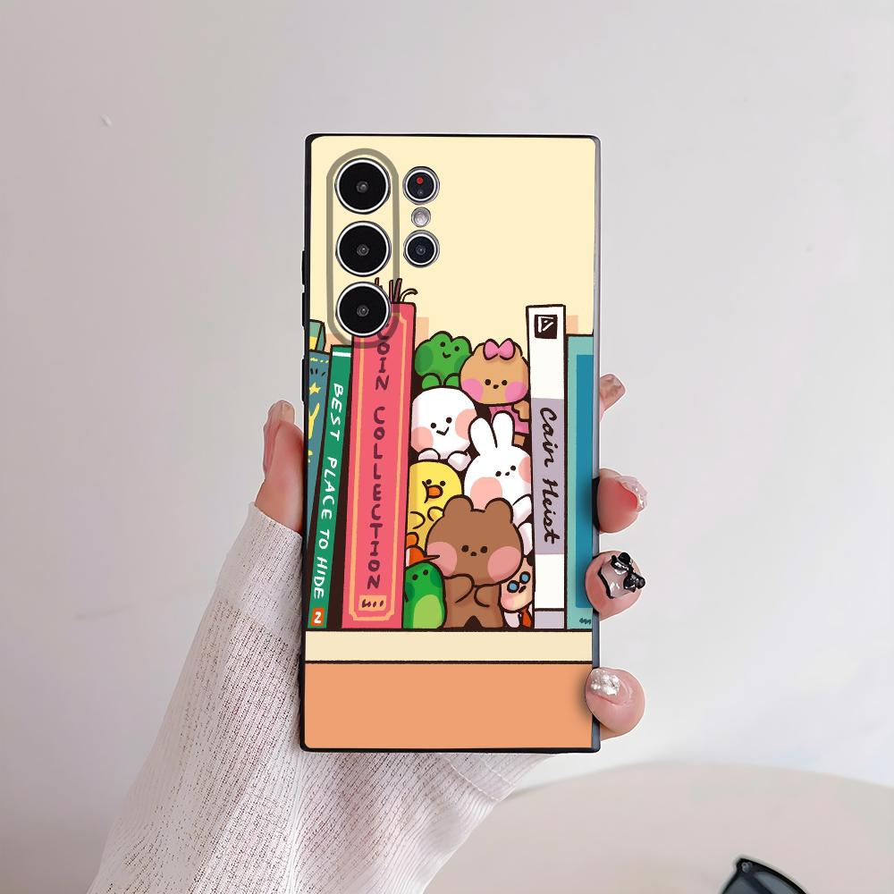 L-Line F-Friends Lovers Phone Case For Samsung Galaxy S25 S24 S22 S23 Ultra S21 S20 Plus 5G Frosted Non-Slip Full Cover Case