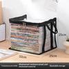 Transparent Foldable Book Storage Organizer With Zipper Lid Portable Handles For Home Office Student Dorm Use