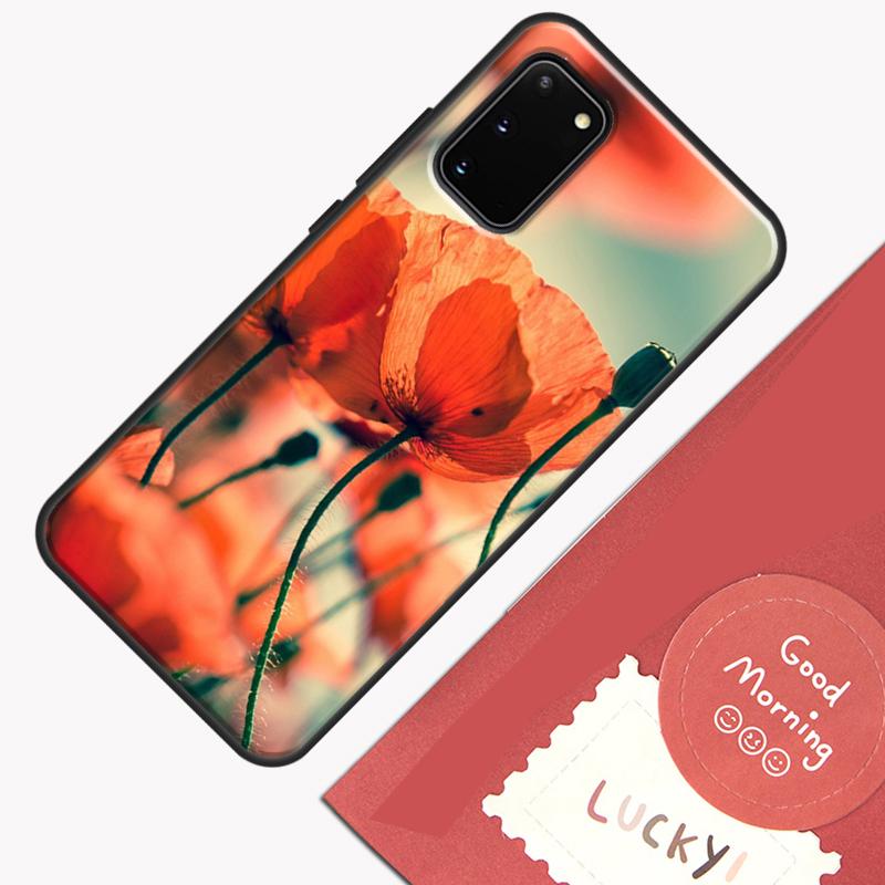 Červený mák Květinový kryt na telefon Pro Samsung Galaxy S23 S26 Ultra S20 S21 S22 S24 S25 Plus S10 S25 FE Kryt