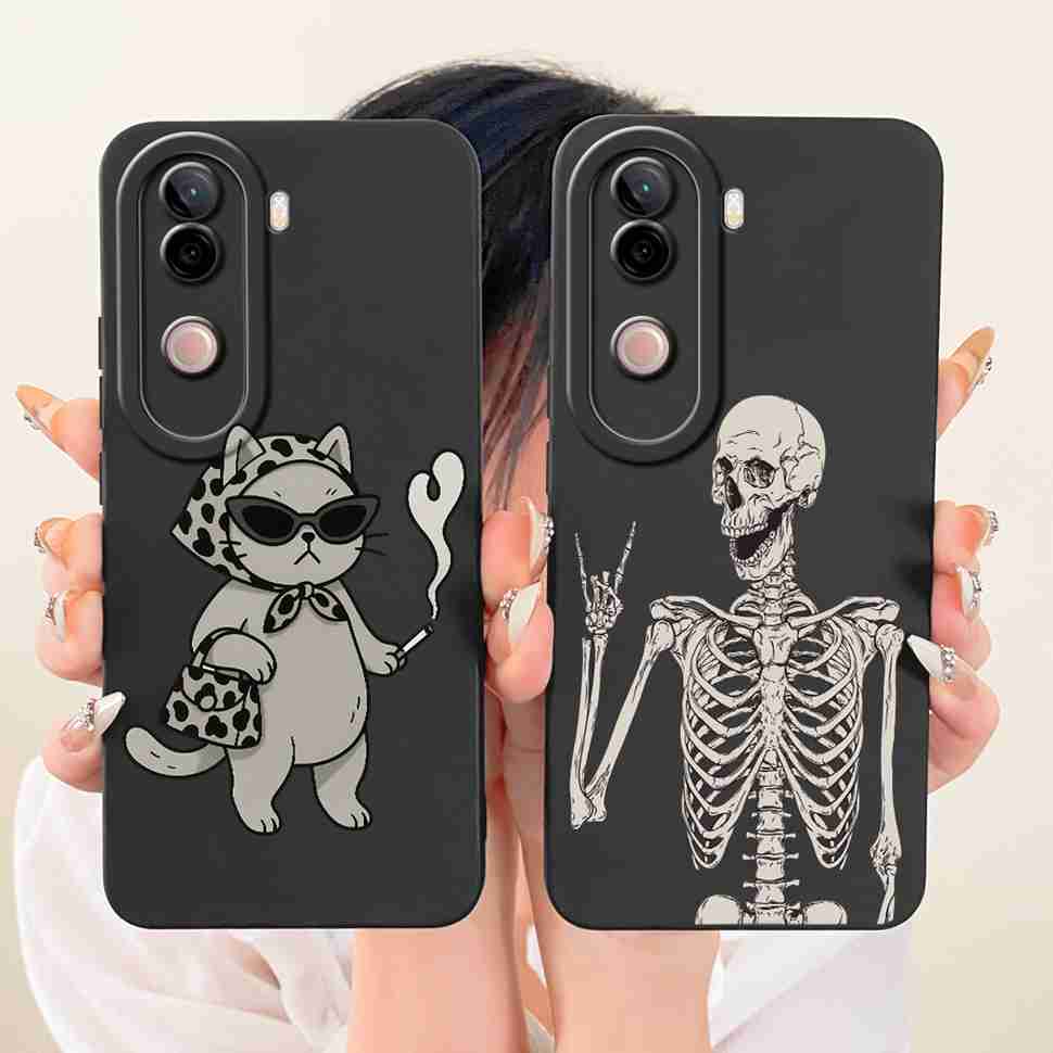 For vivo V40e 5G Case Cute Cat Cream Flower Silicone Back Cover For Vivo V 40e VIVO V40E 5G V2403 Phone Cases Bumper Fundas