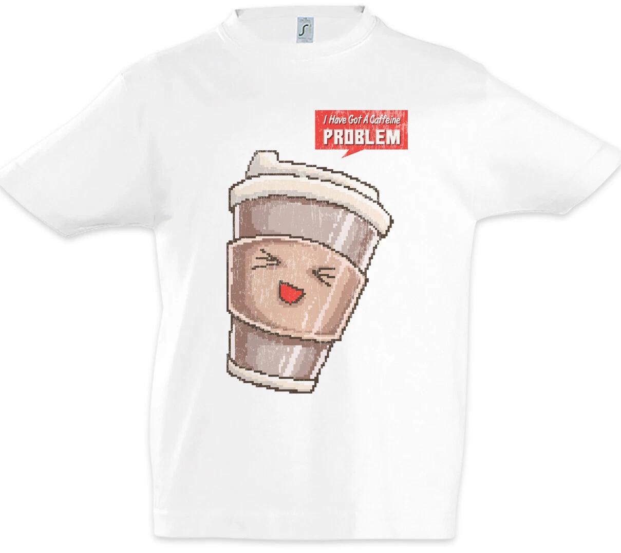Caffeine Problem Kids Boys kids boys T-Shirt Pixel Retro Geek Nerd Fun Coffee Caffeine 110