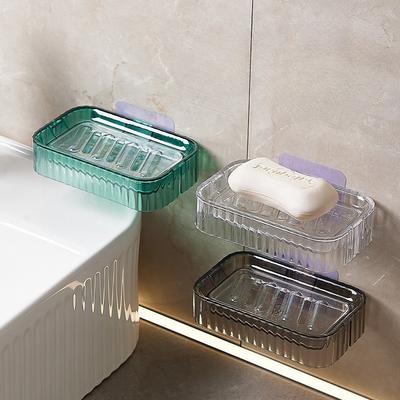 Plastic Soap Rack Wall Mounted Soap Rack Drainage Soap Tray Simple Soap Storage Rack In Home Bathroom Kitchen Storage Box Rack