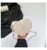 Chic City Style Heart-shaped Spider Web Shoulder Bag With Car Line Decoration Soft Pu Material