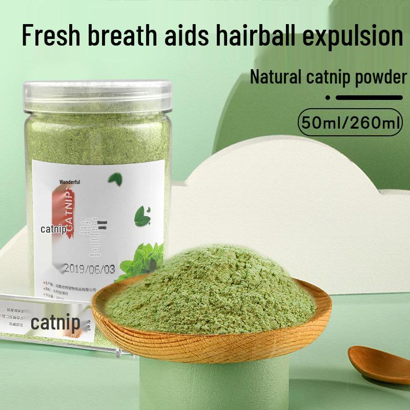 Catnip Powder: Freshens Breath, Aids Digestion, Hairball Control, Teething Aid, Cat Grass Snacks.