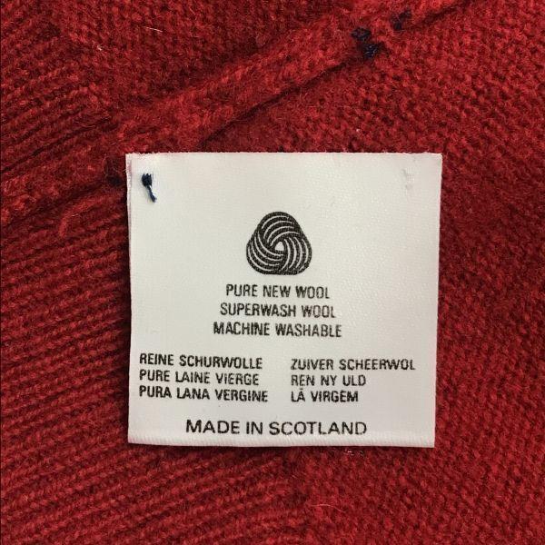 Pringle of Scotland Wool Argyle Sweater [Men S/Red] Knitted Top(USED)