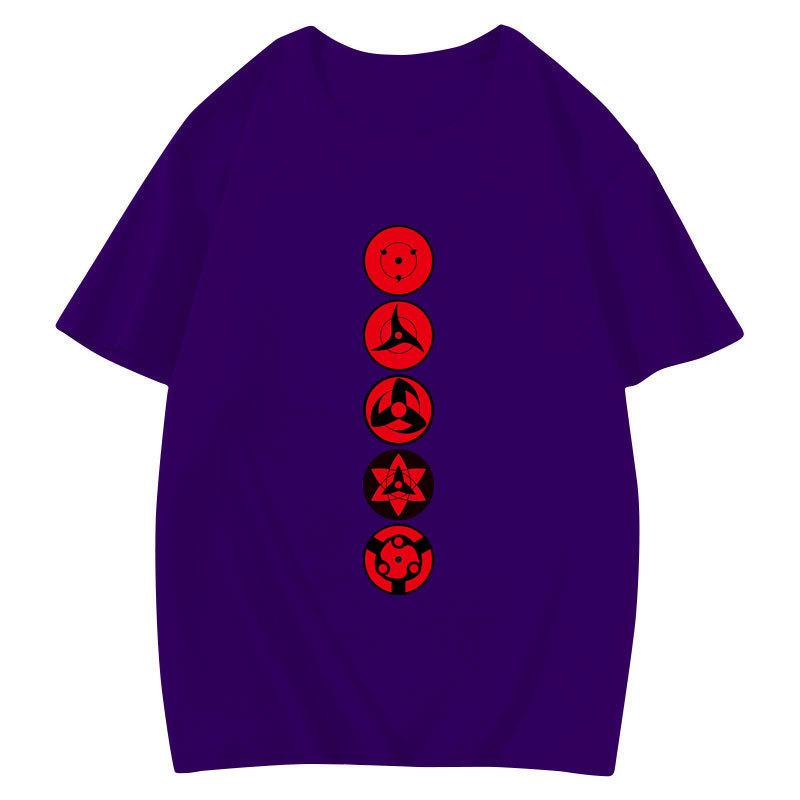 Japanese Anime Naruto Uchiha Itachi Print T Shirt Cotton Short Sleeve Unisex Couple Streetwear Tops