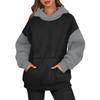 Kadın Bol Kesim Sweatshirtler Polar Kapüşonlular Uzun Kollu Kazak Kıyafetler Cepli