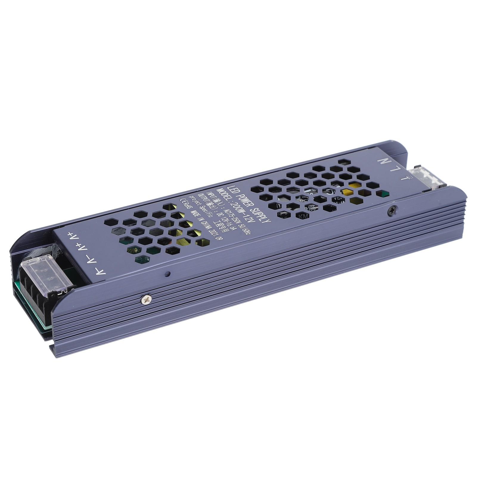 

LED Switching Power Supply Driver Magnetic Light Transformer Black Long Strip 200W AC175‑250V