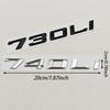 3D ABS Chrome Black Car Letters Logo 730Li 740Li Emblem Sticker Rear Trunk Badge For BMW 7 Series 730Li 740Li  Auto Accessories