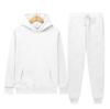 Autumn/Winter Solid Color Hooded Sweatshirt and Sport Pants Set - Unisex Casual Two-Piece