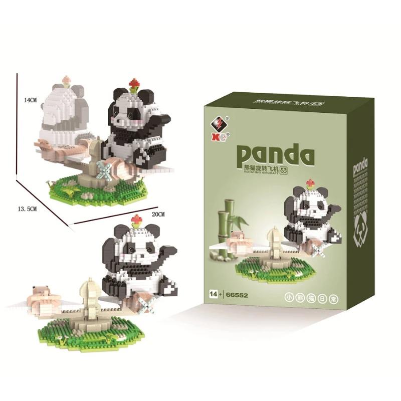 New Product Tiny Particle Assembled Building Blocks Diy Assembled Toys Cartoon Swing Panda Series Children's Toys Leisure Games