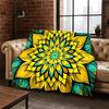 Bohemia Mandala Magic Flower Yoga Flannel Blanket Soft Warm Throw Blanket for Bedroom Living Room Bed Travel Camping Picnic Gift