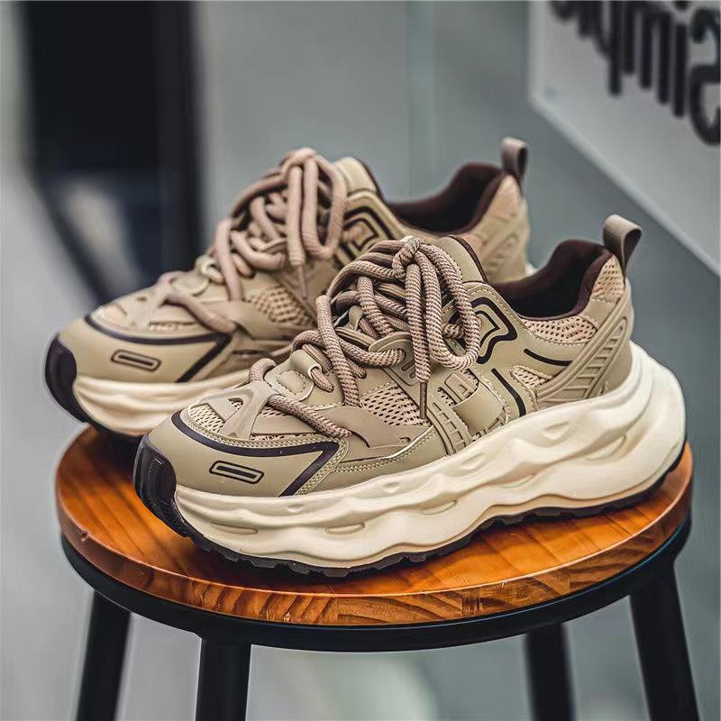 Color Block Design Men Height Increasing Shoes Luxury Casual Sneakers Men Platform Trainers Fashion Thick Sole Sneakers Man