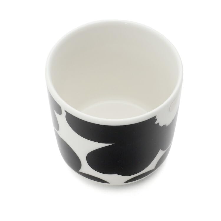 Marimekko Unikko Latte Mug, 200ml, Black/Silver, 72780-199 [Parallel Import]