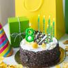 7pcs Green Candle Birthday Party Pixel Theme Birthday Party Video Game Party Decoration  0-9 Cake Top Digital Candles Decoration