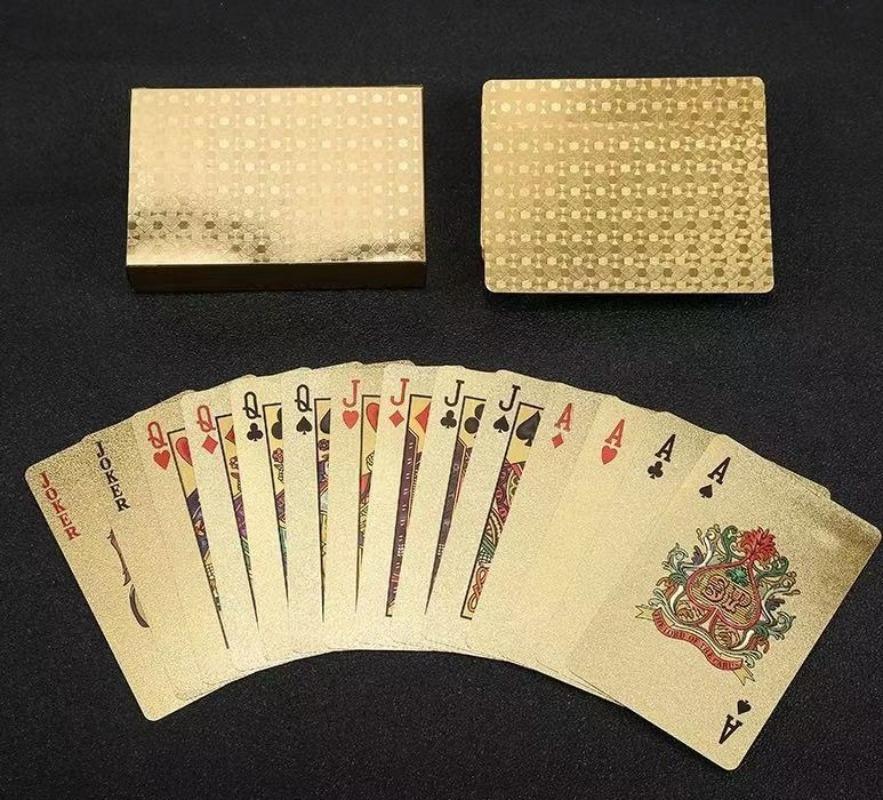 1 stk Dollar Spillekort Gullfolie Spillekort, Sølvfolie Spillekort, Gull Lokal Tycoon Gull Poker