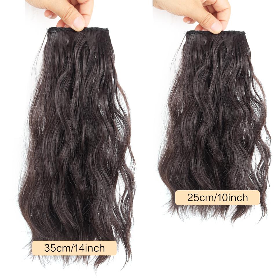 Synthetic Hair Curly hair 25cm/35cm Mini Hair Pad Hair Natural Black Brown Hair Extension Clips In Hairpiece For Women Hair Wig