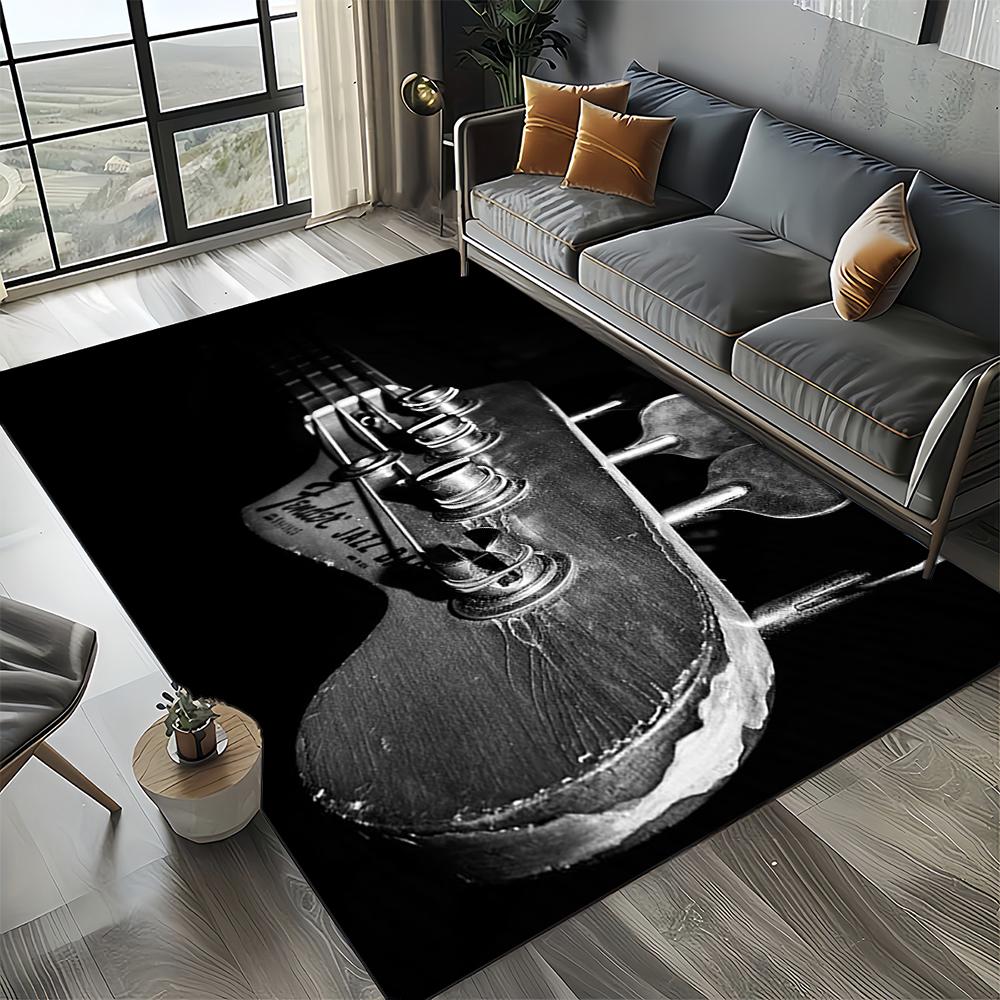 27 Styl Nowy Fender Retro Gitara Instrumenty Muzyka Dywan 3D do Salonu Sypialni Domu Dekoracja Sofy, Antypoślizgowa Mata Podłogowa