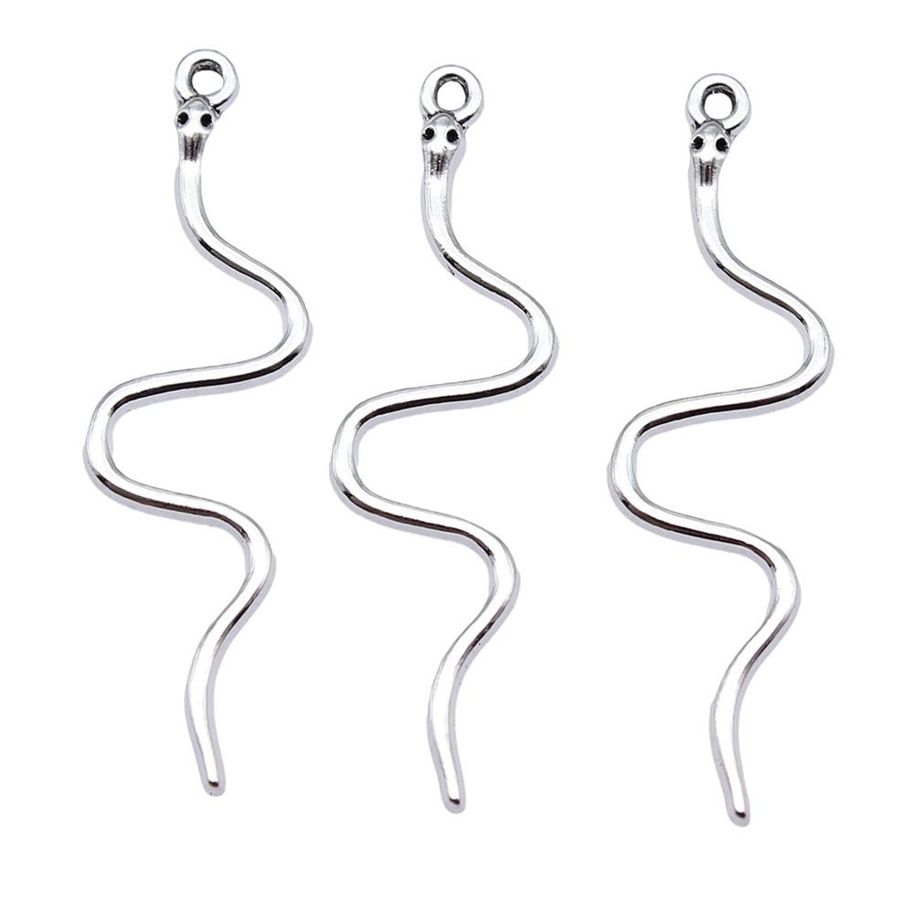 Cobra Snake Charms Antique Bronze Silver Pendants For DIY Bracelet Necklace Jewelry