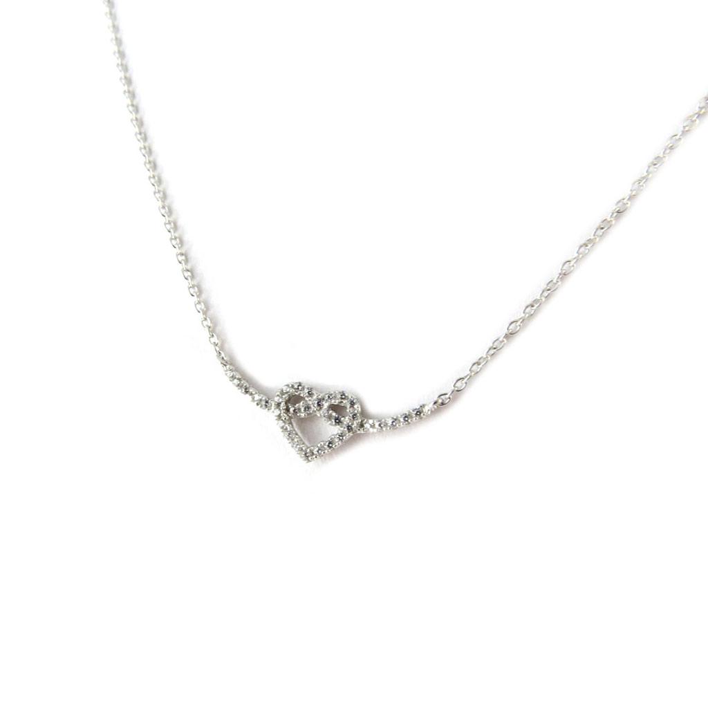 Les Trésors De Lily [N6854] - White 'Love' Silver Necklace (rhodium-plated)