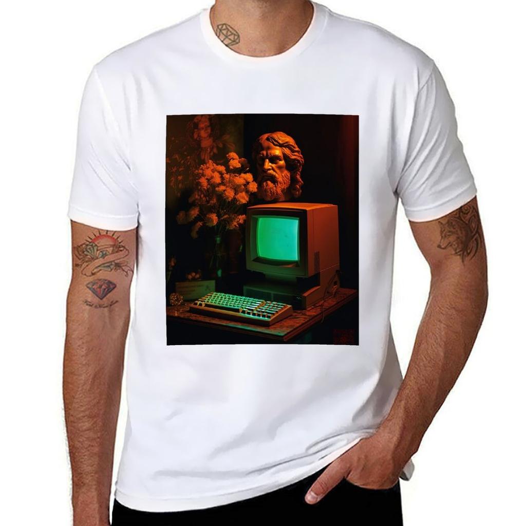 A Bust and a Computer Vintage Vaporwave TShirt Casual Trendy Streetwear Tee Shirt