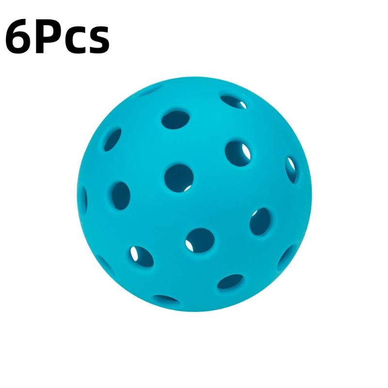 6 st Lysande Nattlampa Grön Pickleball 74mm Hållbar Boll med 40 Hål för Utomhustävling Lysande i Mörkret