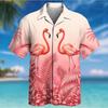 Men's Flamingo  3D Print Shirt Button Up Shirt Casual Shirt Summer Shirt Short Sleeve Daily Vacation Clothing