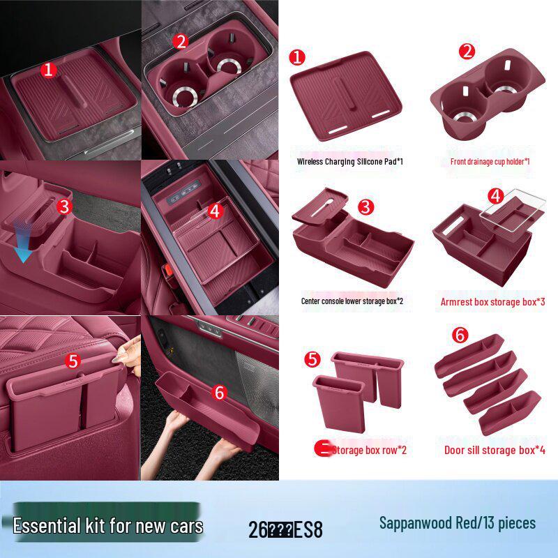 NIO ES8 Car Door Storage Box: Silicone Protection & Interior Decoration Set for 26 Models