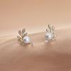 Leaf Pearl Earrings Women'S Small Earrings Fashion Personality Design Temperament Earrings