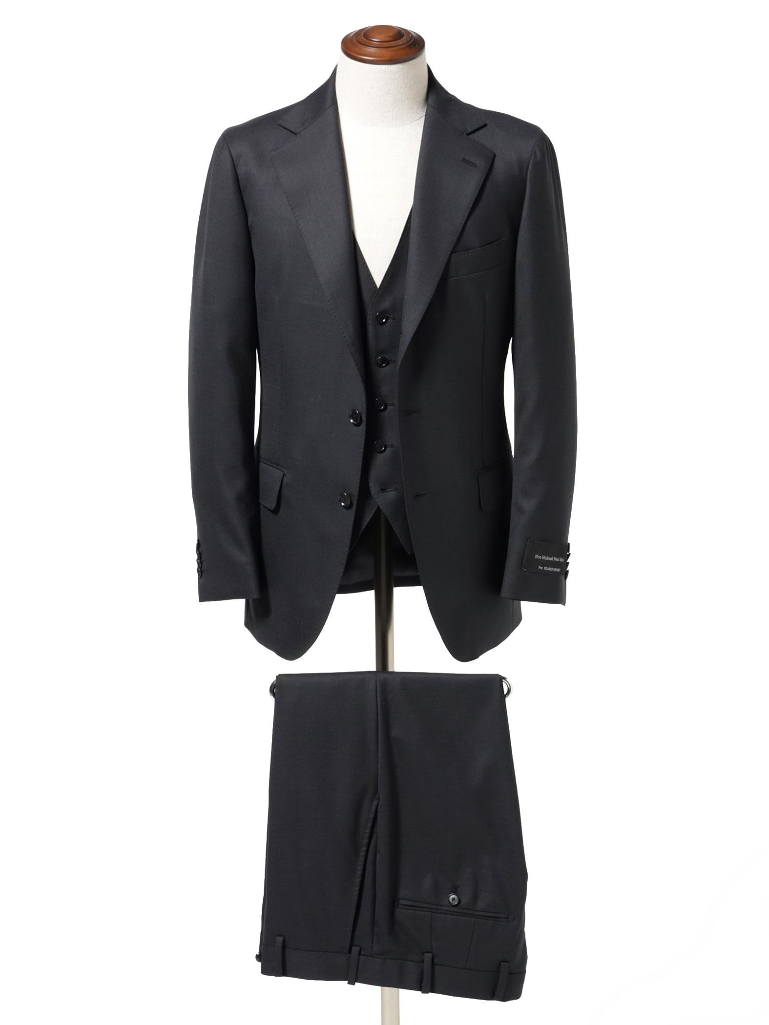 

Beams Heart Sharkskin Suit Navy XL Men s 3-Button 3-Piece (Set Item)