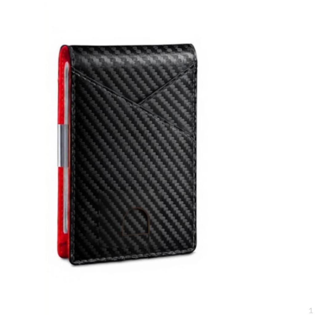 Cartera Plegable de Fibra de Carbono Bloqueo Sin Contacto Portatarjetas de Bolsillo Frontal